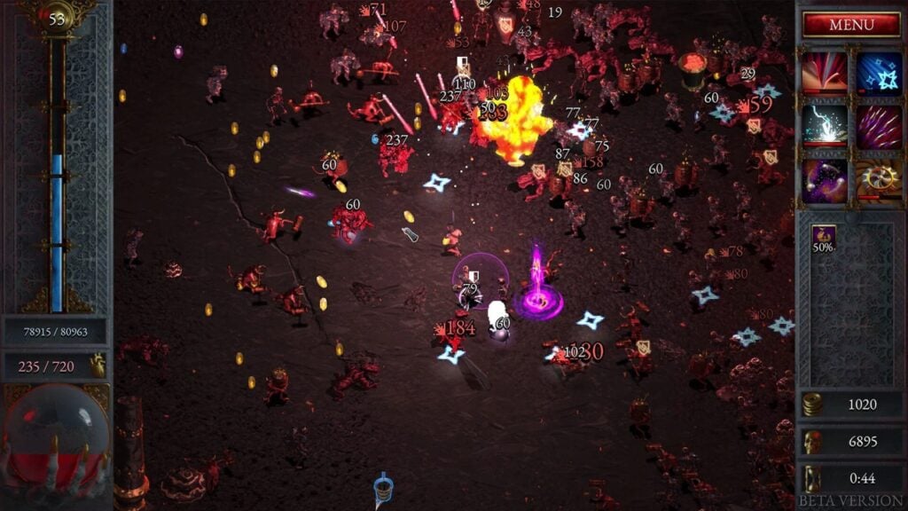 Feature image for our best new Android sales and deals. It shows a screenshot from Halls Of Torment, with a layer character taking on hordes of demonic red monsters.