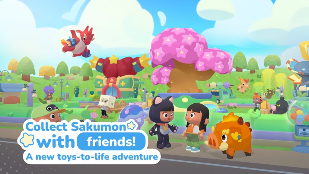 featured image for our news on Sakumon. It shows a Stardew valley-like presentation, There are people socialising in a cute, vibrant environment, with Sakumon also being there.